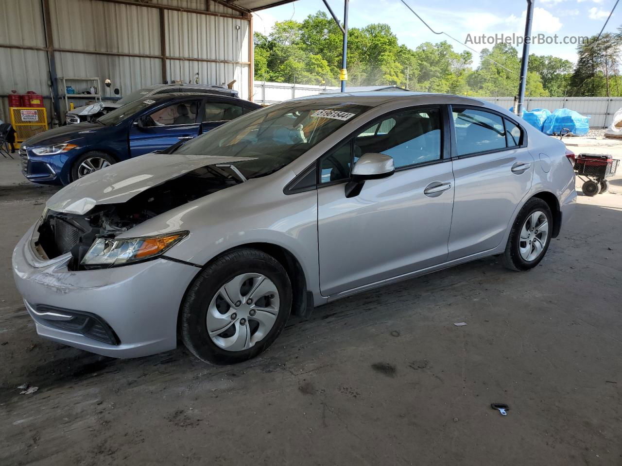 2013 Honda Civic Lx Silver vin: 2HGFB2F52DH602159