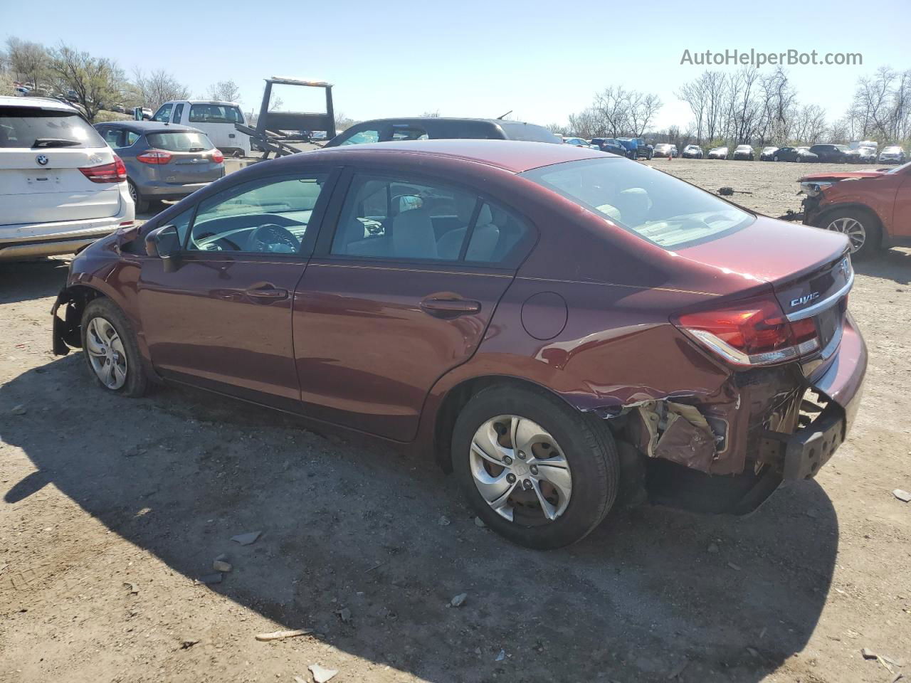 2014 Honda Civic Lx Burgundy vin: 2HGFB2F52EH508316