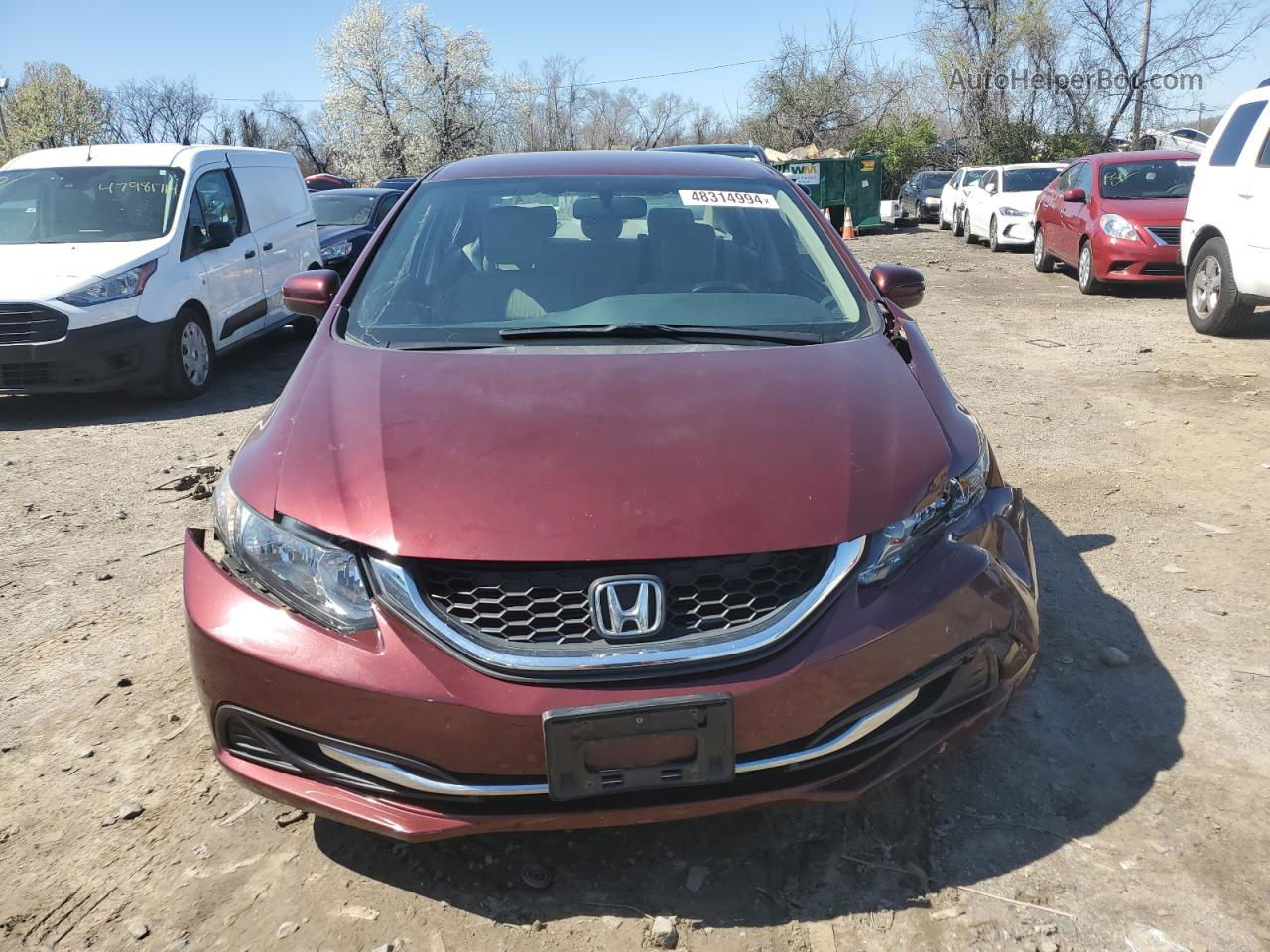 2014 Honda Civic Lx Burgundy vin: 2HGFB2F52EH508316