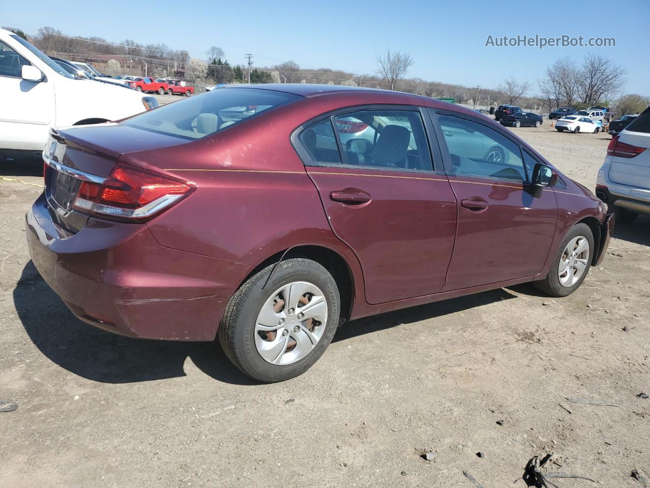 2014 Honda Civic Lx Burgundy vin: 2HGFB2F52EH508316