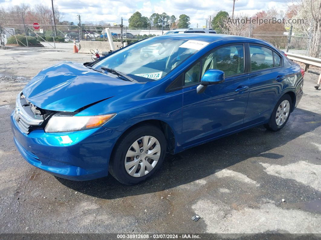 2012 Honda Civic Lx Blue vin: 2HGFB2F53CH533156