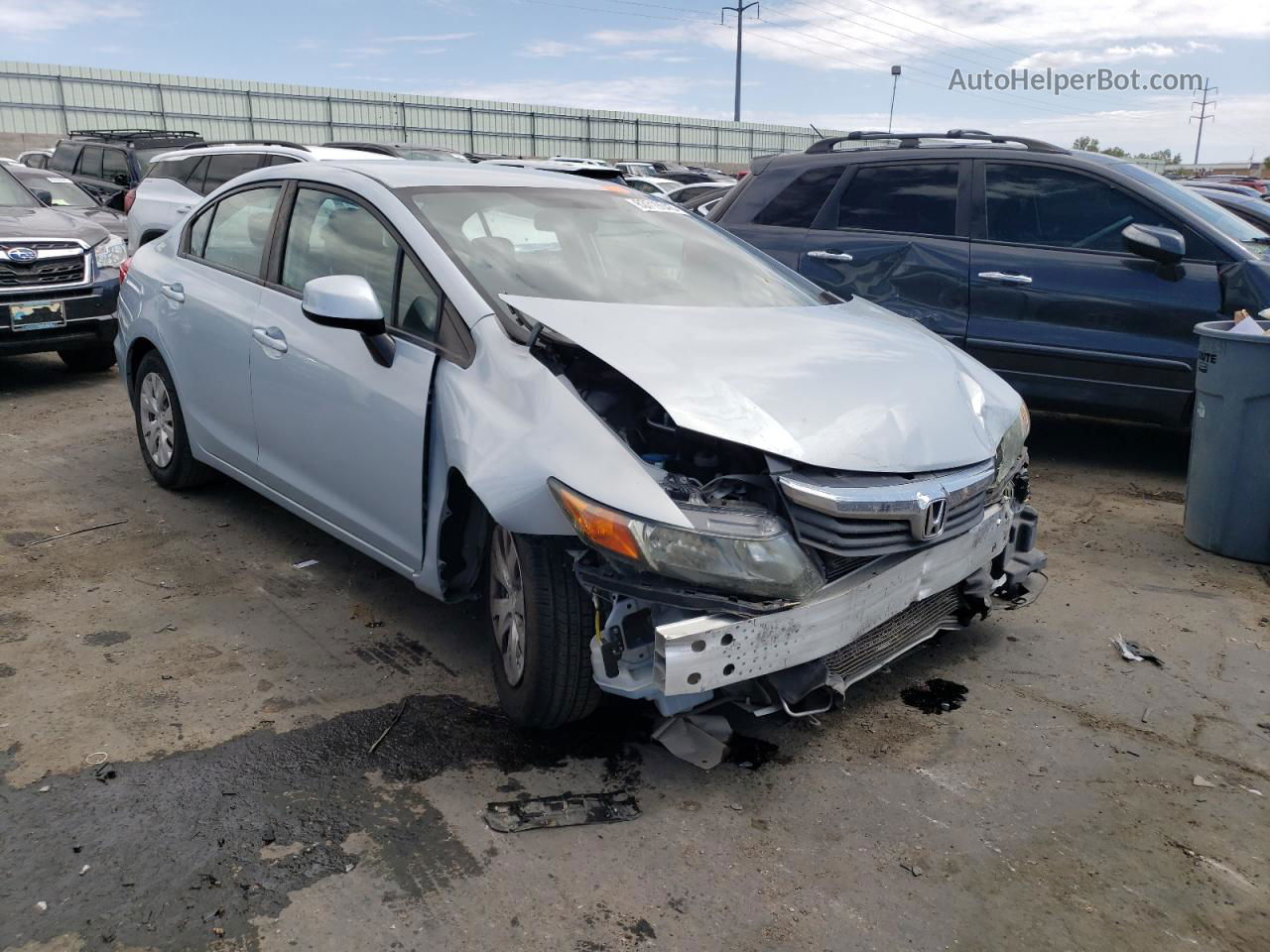 2012 Honda Civic Lx Silver vin: 2HGFB2F53CH599402