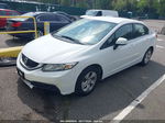 2013 Honda Civic Lx White vin: 2HGFB2F53DH578096