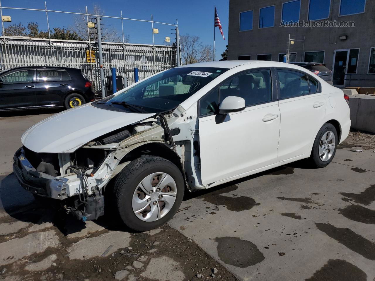 2013 Honda Civic Lx White vin: 2HGFB2F53DH601330