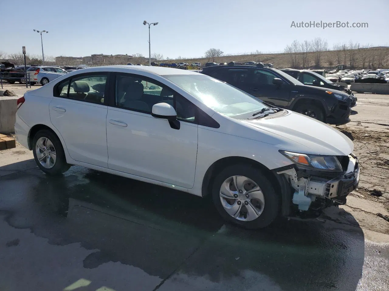 2013 Honda Civic Lx White vin: 2HGFB2F53DH601330