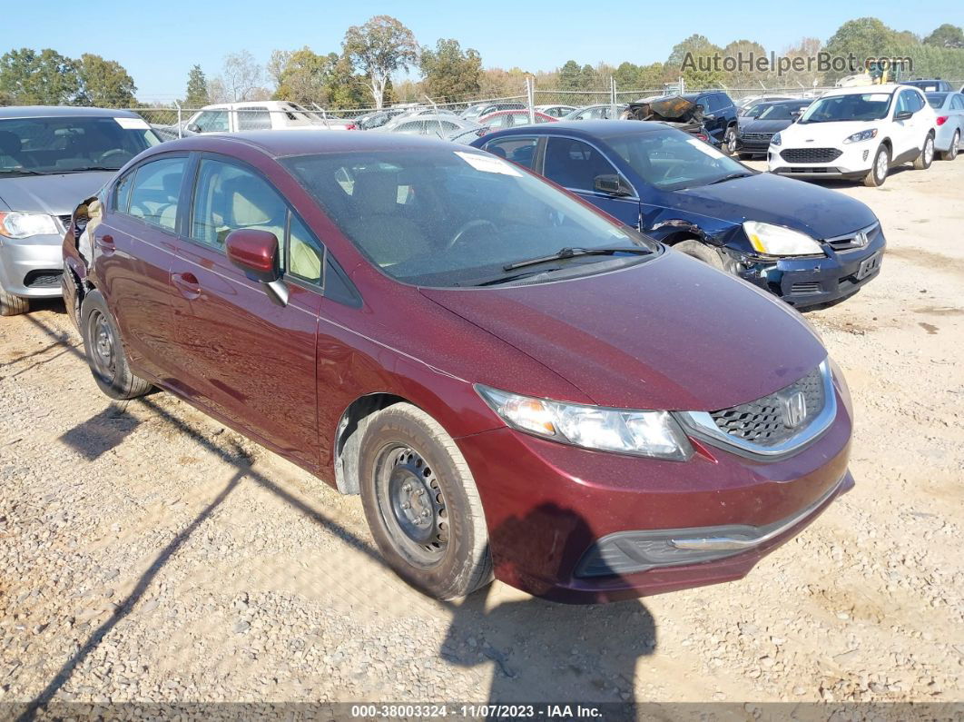 2014 Honda Civic Sedan Lx Burgundy vin: 2HGFB2F53EH516263