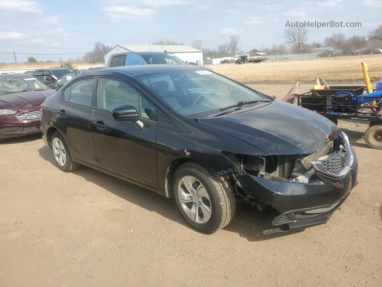 2014 Honda Civic Lx Black vin: 2HGFB2F53EH537565