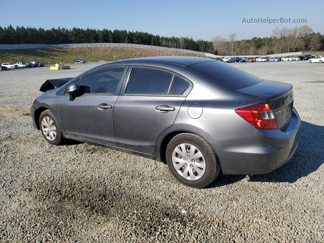 2012 Honda Civic Lx Gray vin: 2HGFB2F54CH314612