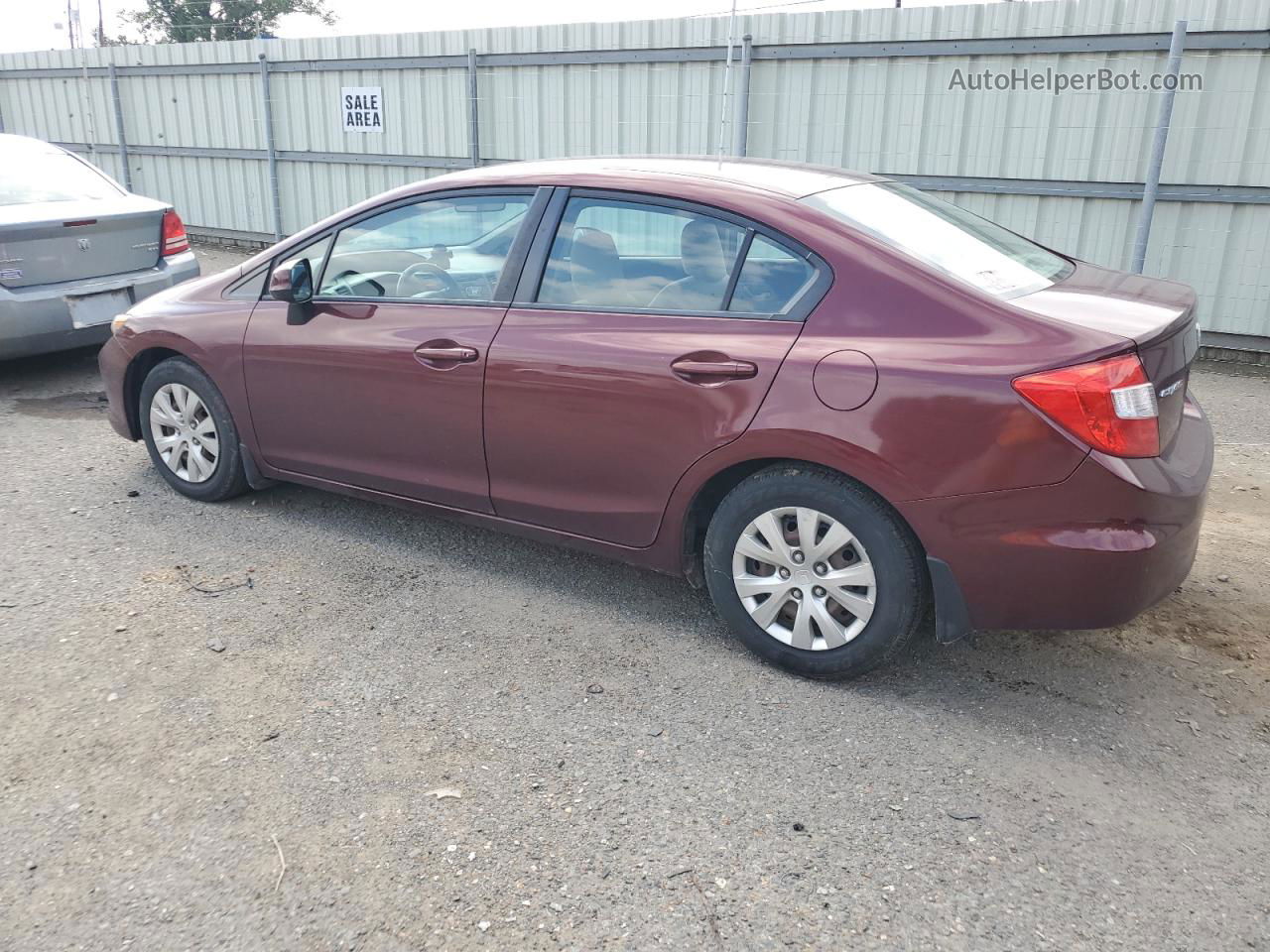 2012 Honda Civic Lx Бордовый vin: 2HGFB2F54CH572712