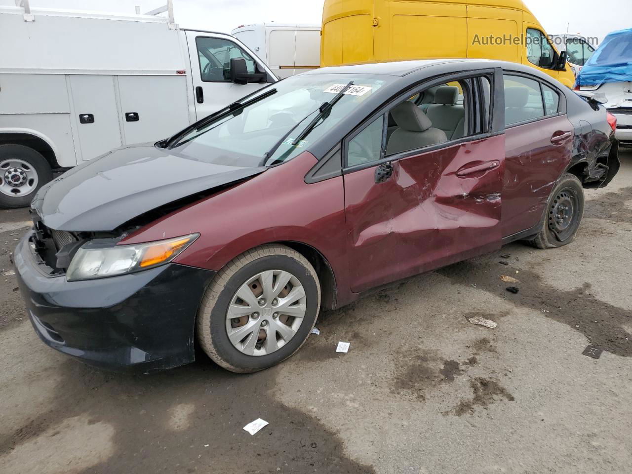 2012 Honda Civic Lx Двухцветный vin: 2HGFB2F54CH581877