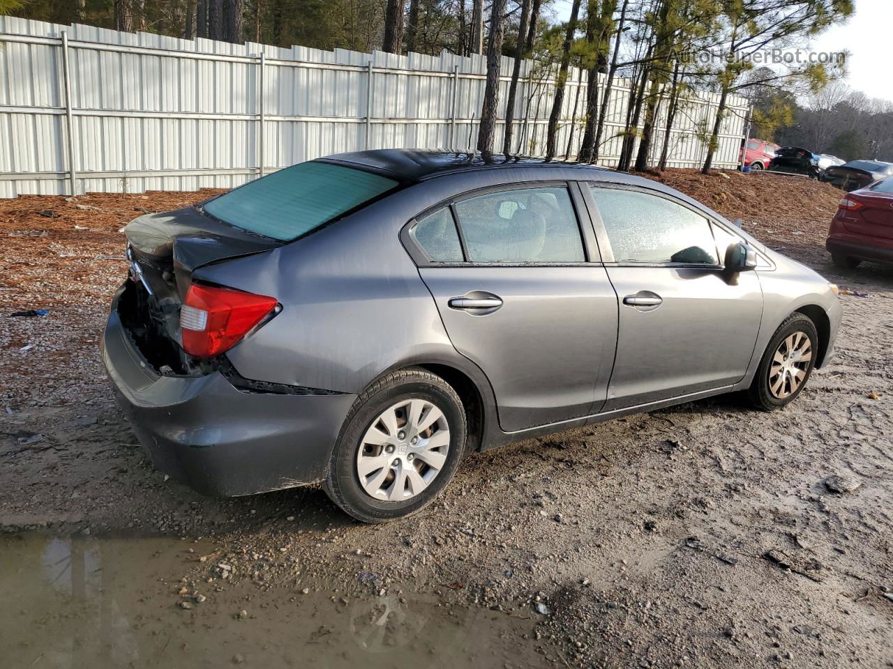 2012 Honda Civic Lx Gray vin: 2HGFB2F54CH610410