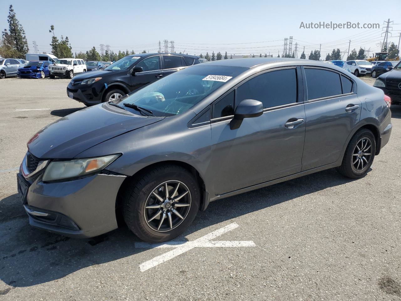 2013 Honda Civic Lx Серый vin: 2HGFB2F54DH545415