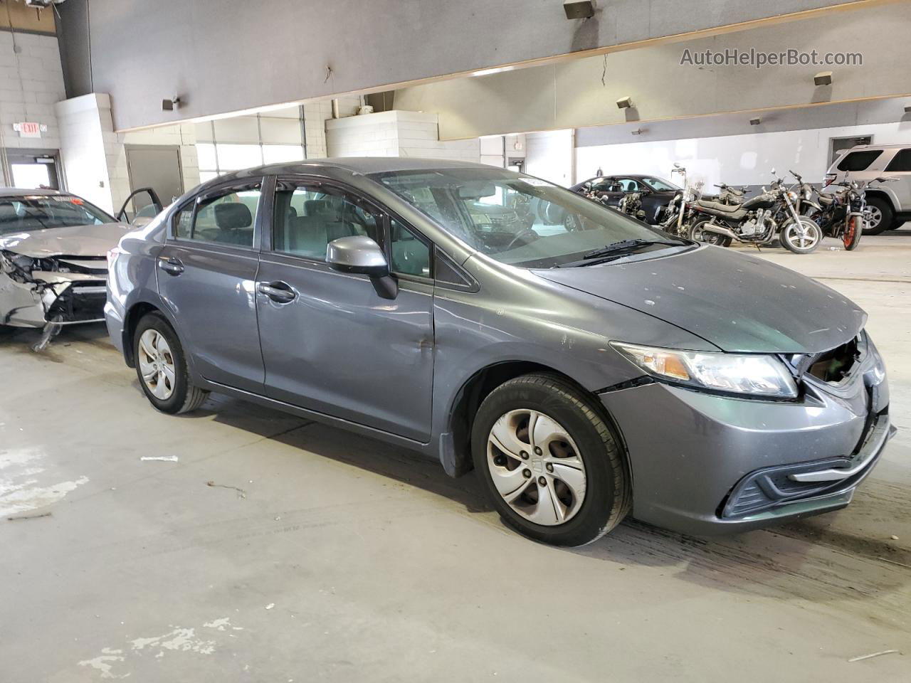 2013 Honda Civic Lx Gray vin: 2HGFB2F54DH560299