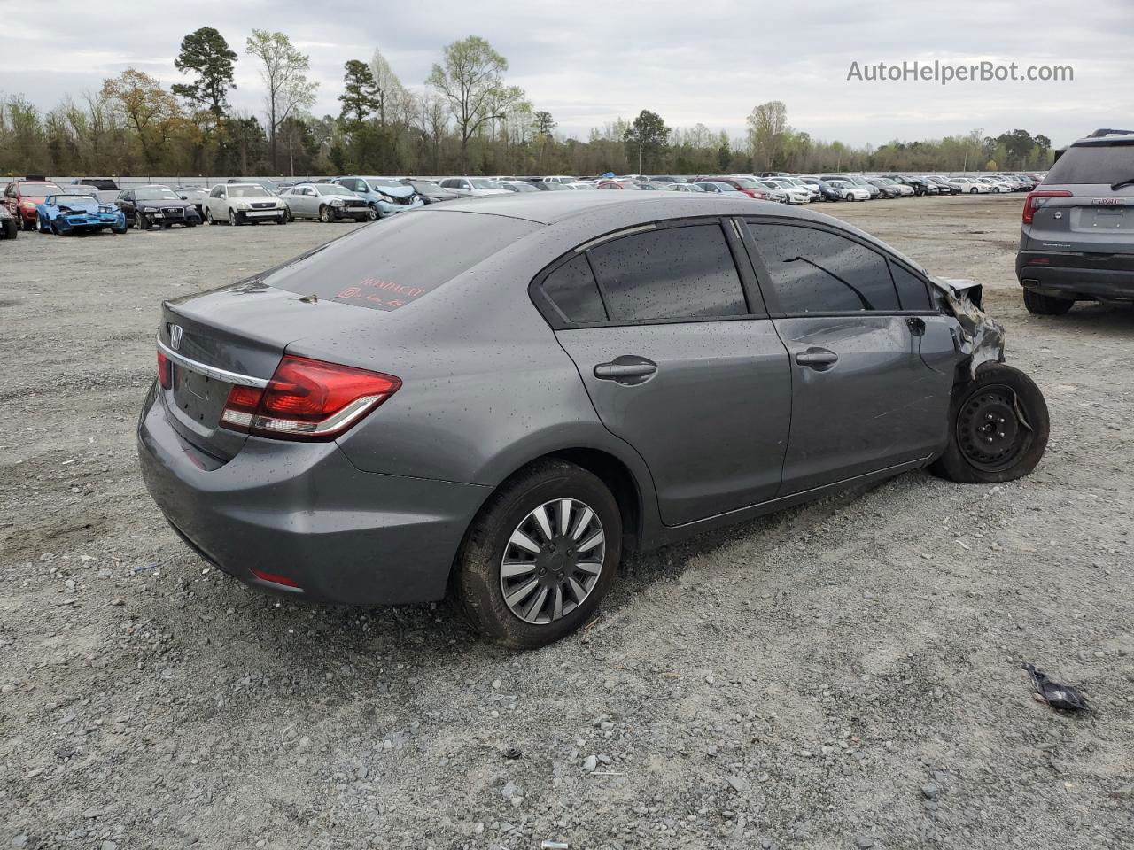 2013 Honda Civic Lx Gray vin: 2HGFB2F54DH580679