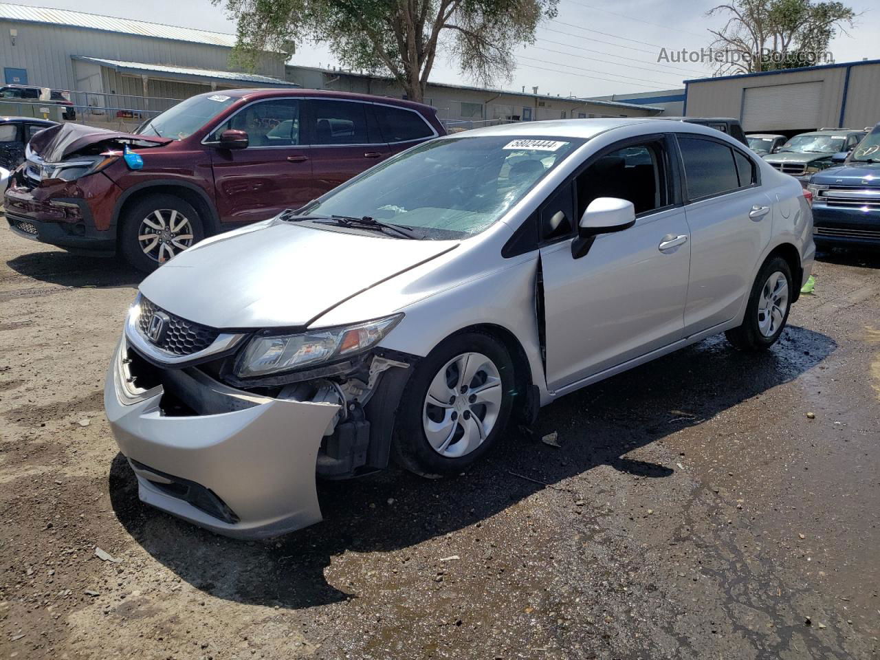 2013 Honda Civic Lx Silver vin: 2HGFB2F54DH582562