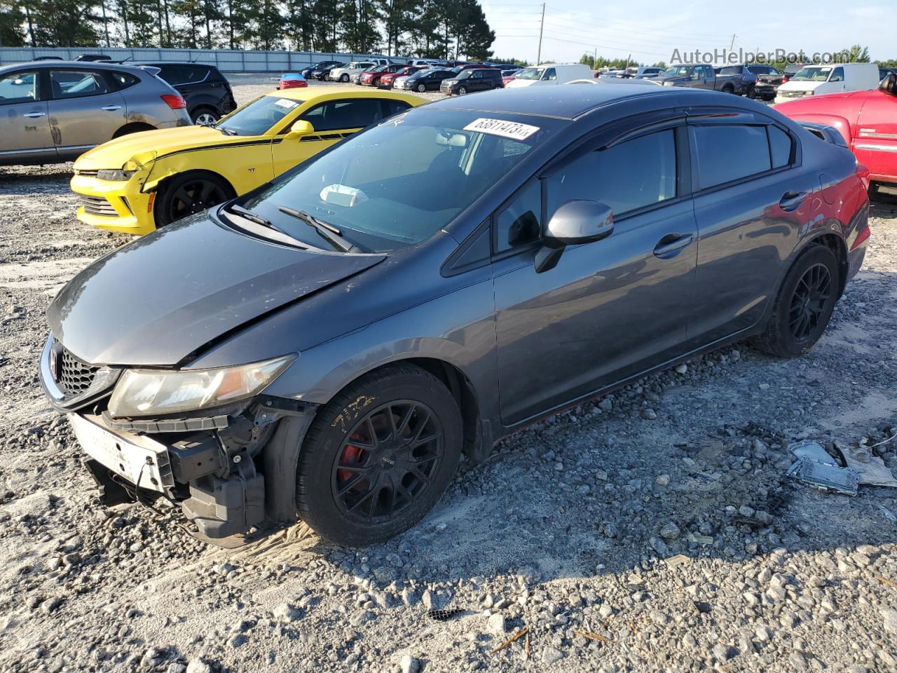 2013 Honda Civic Lx Gray vin: 2HGFB2F54DH585400