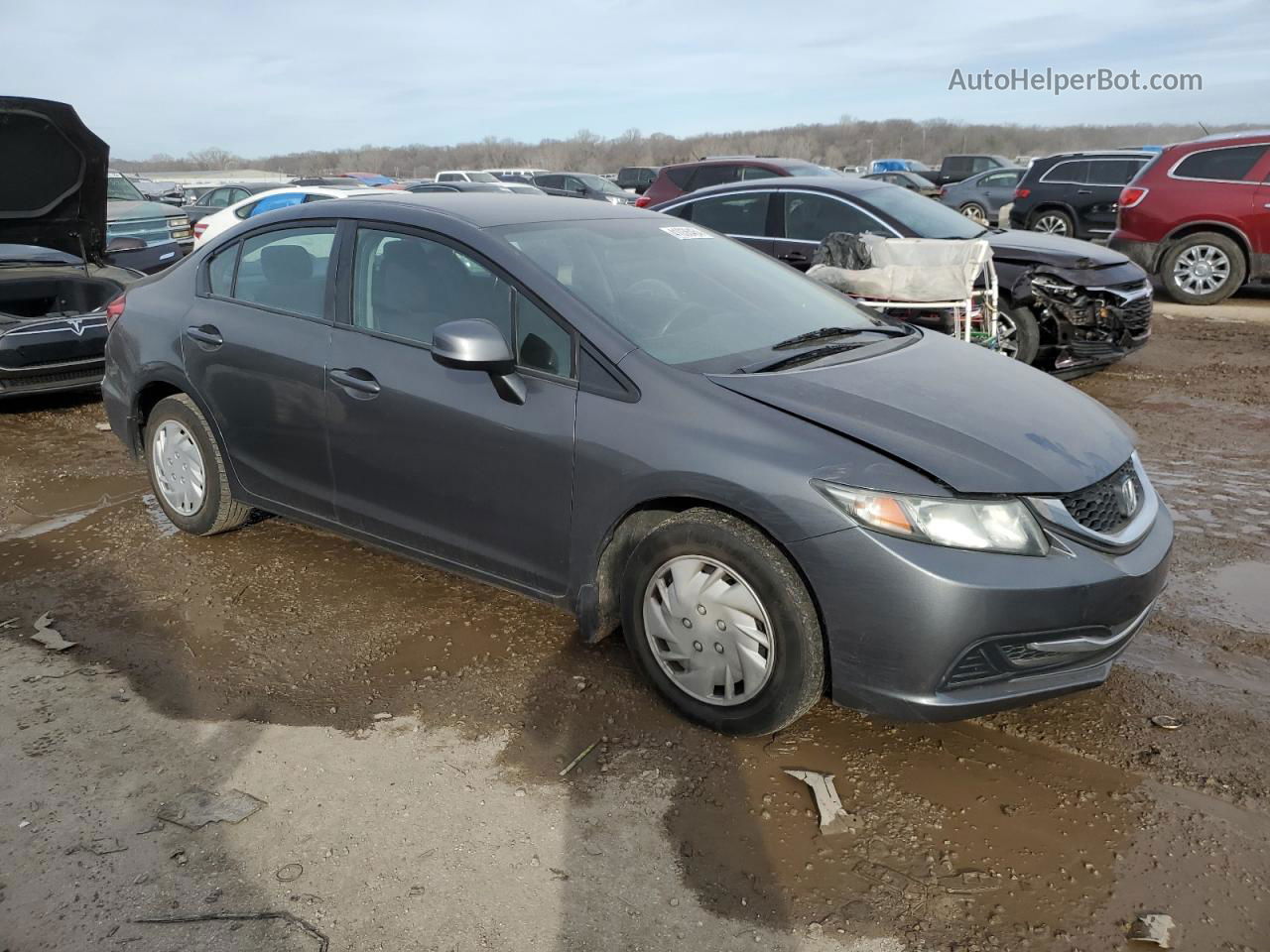 2013 Honda Civic Lx Gray vin: 2HGFB2F54DH591228