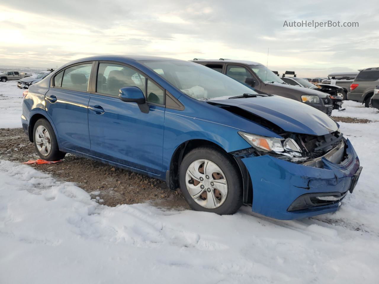 2013 Honda Civic Lx Blue vin: 2HGFB2F54DH601062