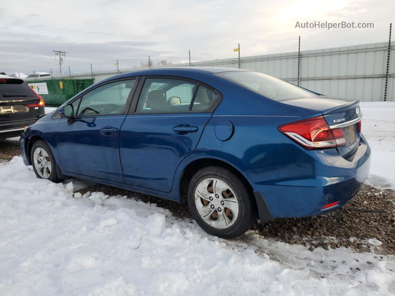 2013 Honda Civic Lx Blue vin: 2HGFB2F54DH601062