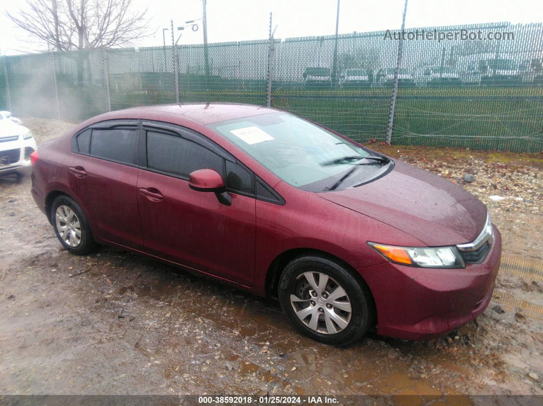 2012 Honda Civic Lx Maroon vin: 2HGFB2F55CH531926