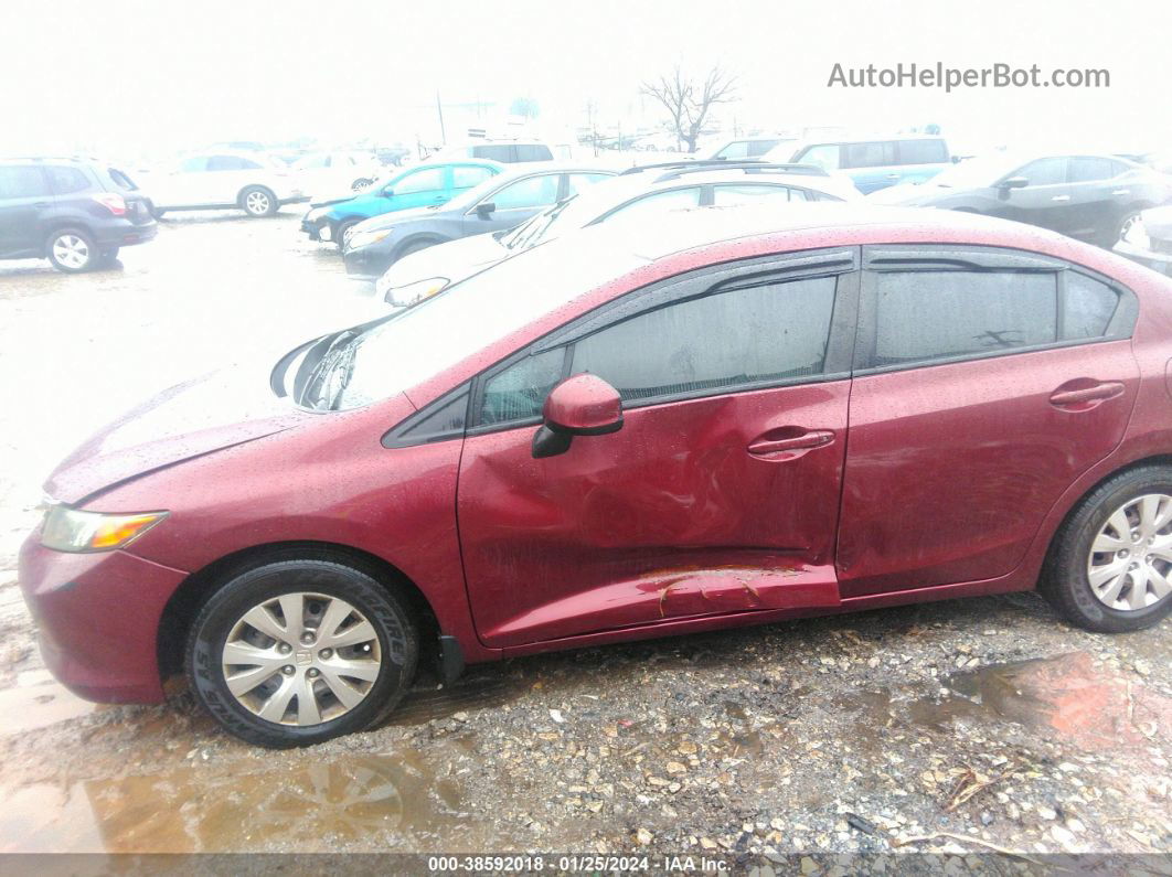 2012 Honda Civic Lx Maroon vin: 2HGFB2F55CH531926