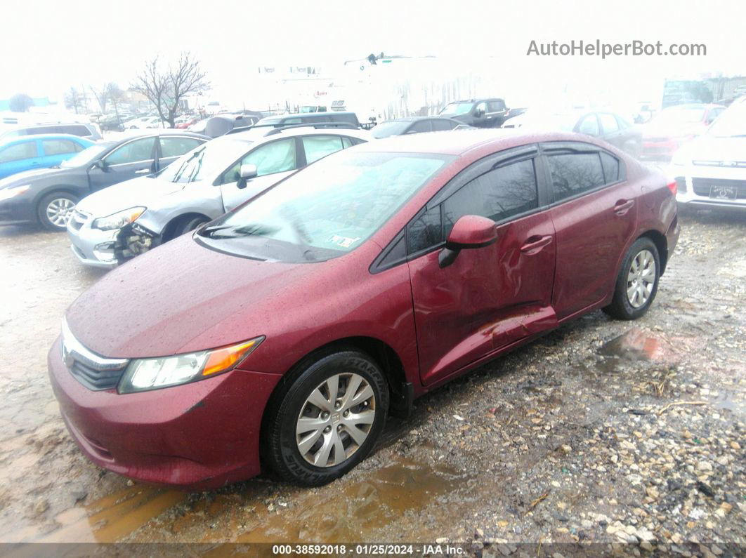 2012 Honda Civic Lx Maroon vin: 2HGFB2F55CH531926