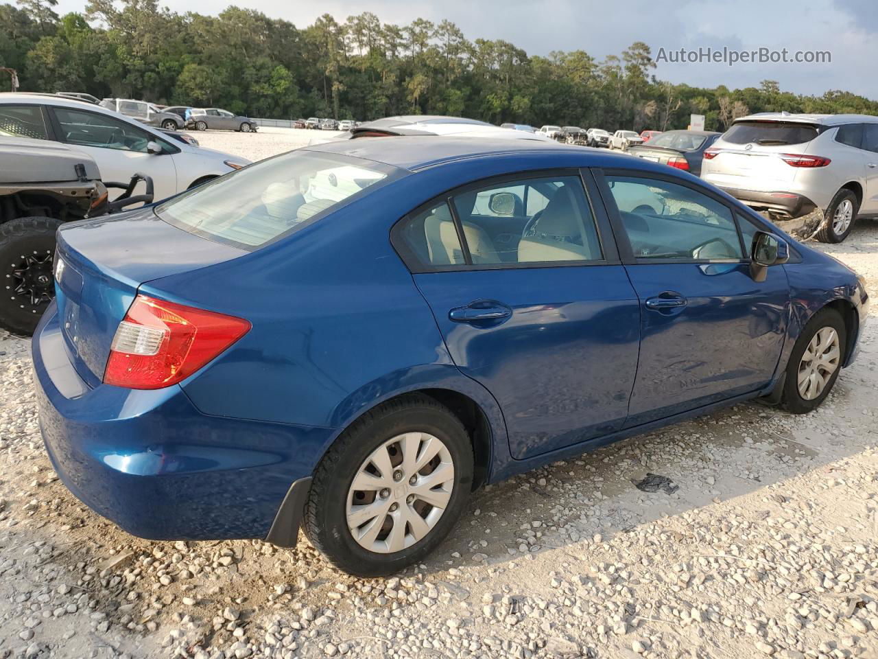 2012 Honda Civic Lx Blue vin: 2HGFB2F55CH534597