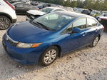 2012 Honda Civic Lx Blue vin: 2HGFB2F55CH534597