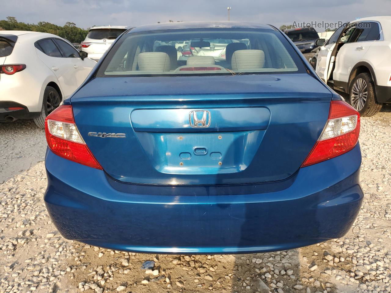 2012 Honda Civic Lx Blue vin: 2HGFB2F55CH534597