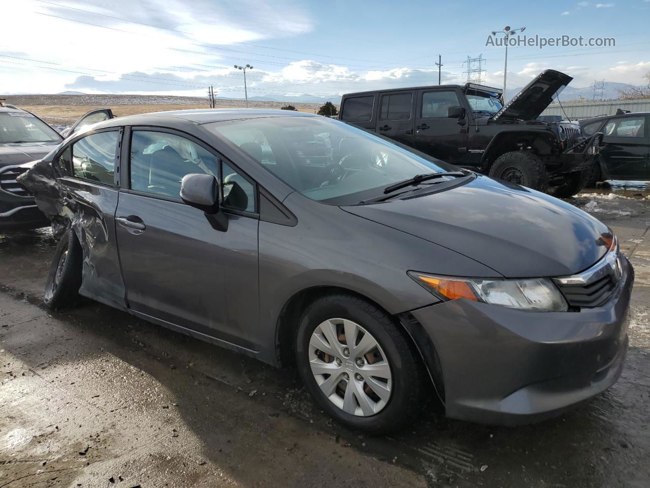 2012 Honda Civic Lx Charcoal vin: 2HGFB2F55CH574842