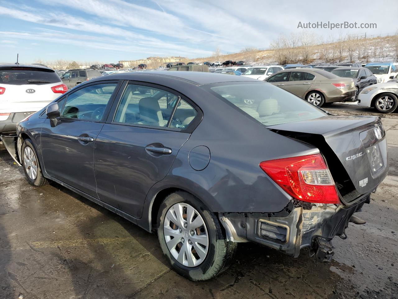 2012 Honda Civic Lx Charcoal vin: 2HGFB2F55CH574842