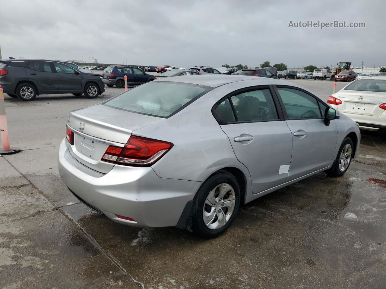 2013 Honda Civic Lx Silver vin: 2HGFB2F55DH558299