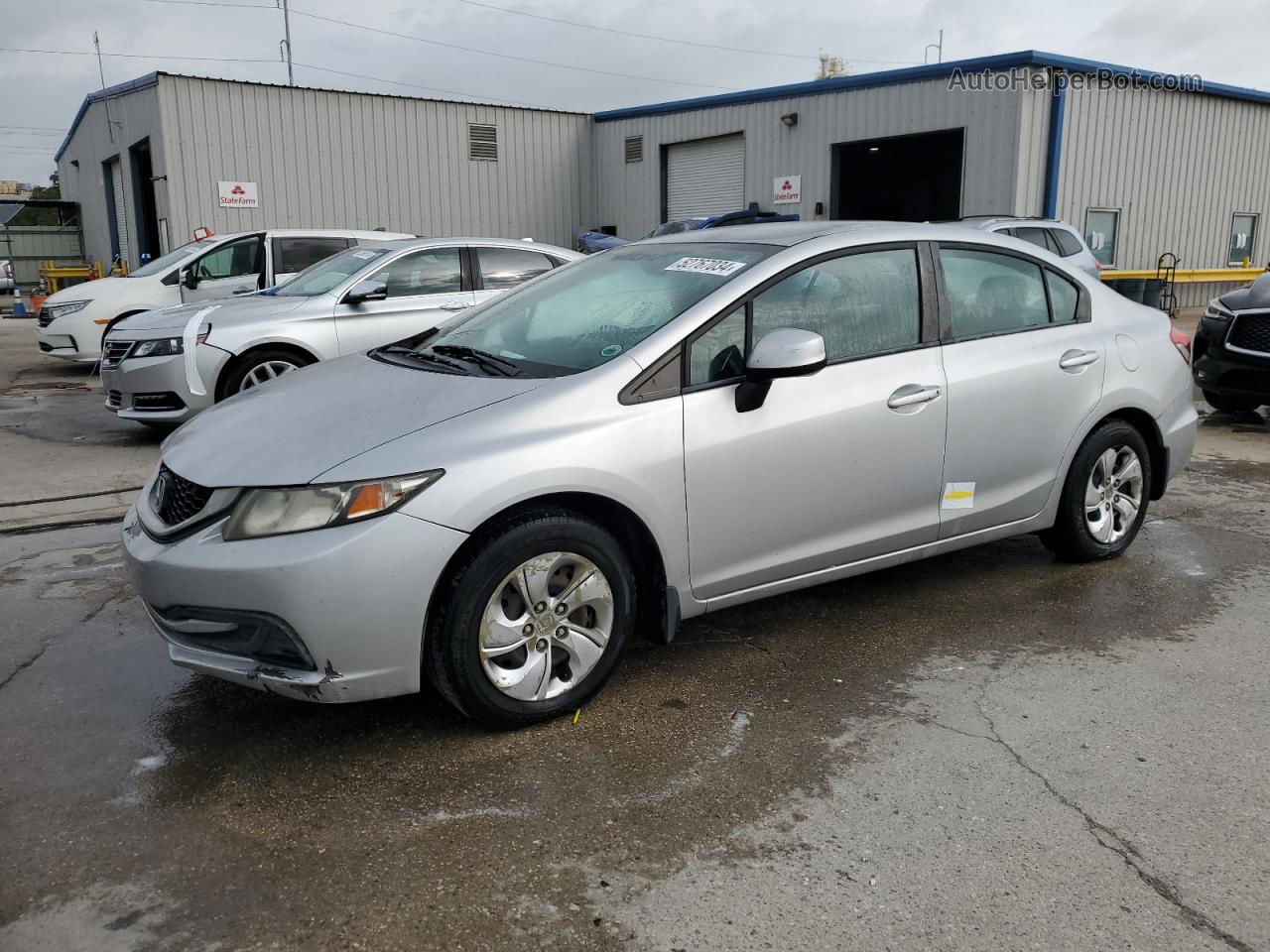 2013 Honda Civic Lx Silver vin: 2HGFB2F55DH558299