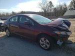 2013 Honda Civic Lx Burgundy vin: 2HGFB2F55DH581498