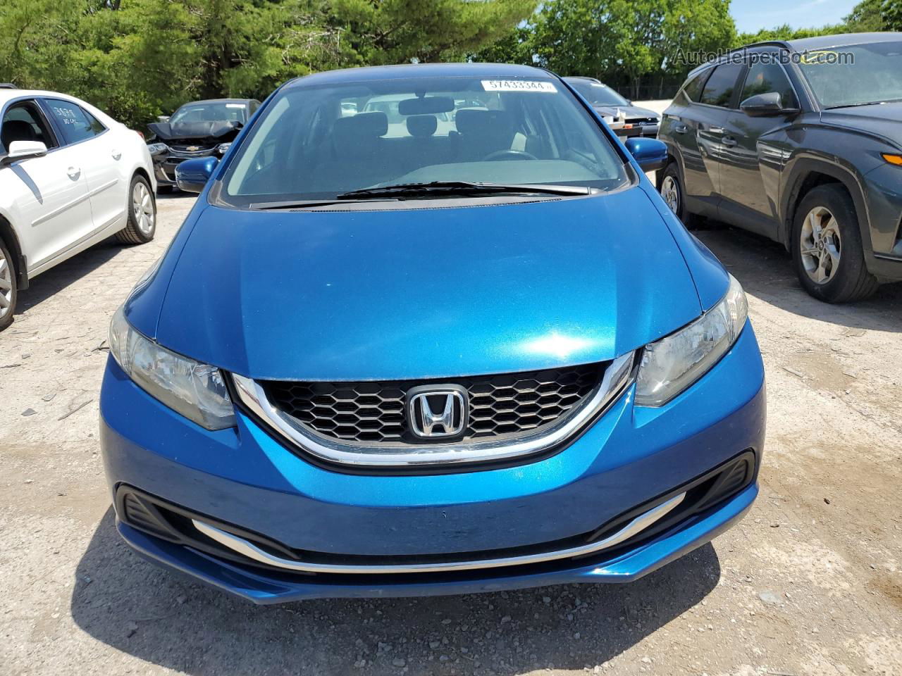 2014 Honda Civic Lx Blue vin: 2HGFB2F55EH545313