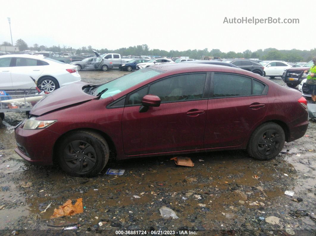 2014 Honda Civic Sedan Lx Red vin: 2HGFB2F55EH546543