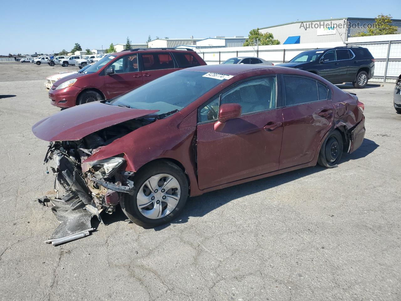 2015 Honda Civic Lx Maroon vin: 2HGFB2F55FH541022