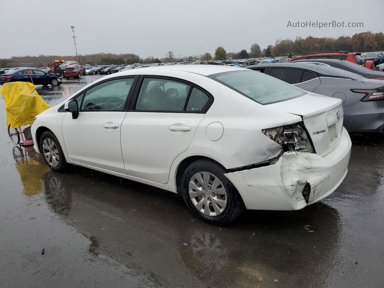 2012 Honda Civic Lx White vin: 2HGFB2F56CH300033