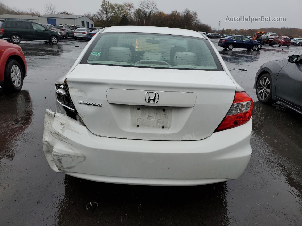 2012 Honda Civic Lx White vin: 2HGFB2F56CH300033