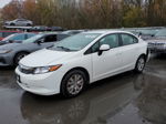 2012 Honda Civic Lx White vin: 2HGFB2F56CH300033