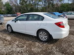 2012 Honda Civic Lx White vin: 2HGFB2F56CH311842