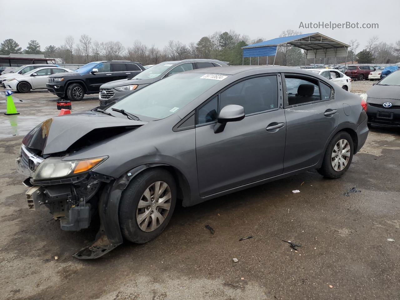 2012 Honda Civic Lx Charcoal vin: 2HGFB2F56CH537699