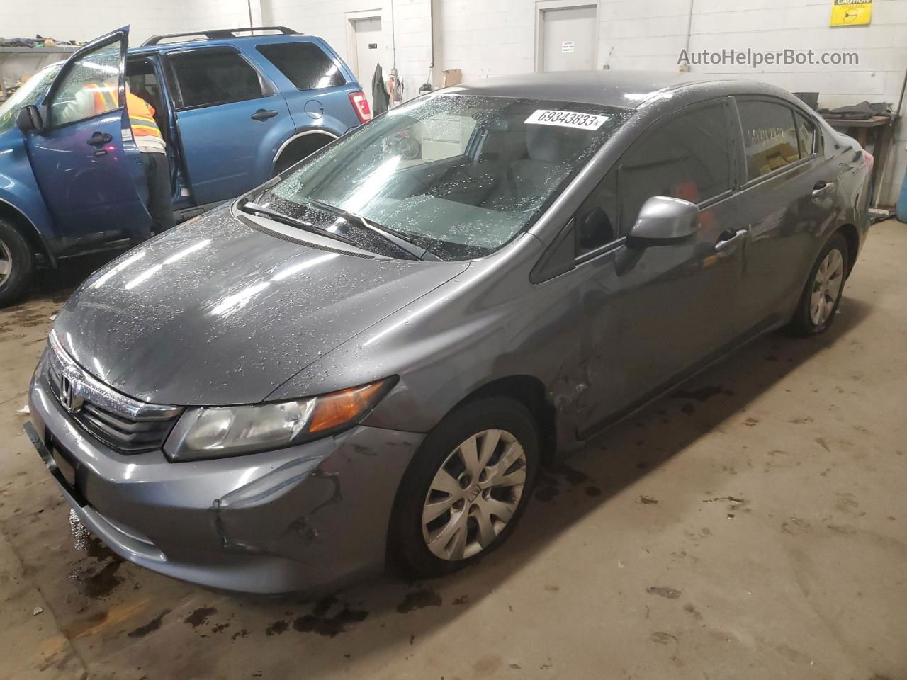 2012 Honda Civic Lx Gray vin: 2HGFB2F56CH565289