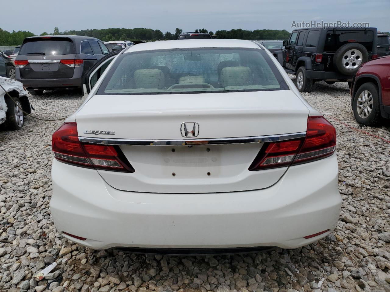 2013 Honda Civic Lx White vin: 2HGFB2F56DH571496