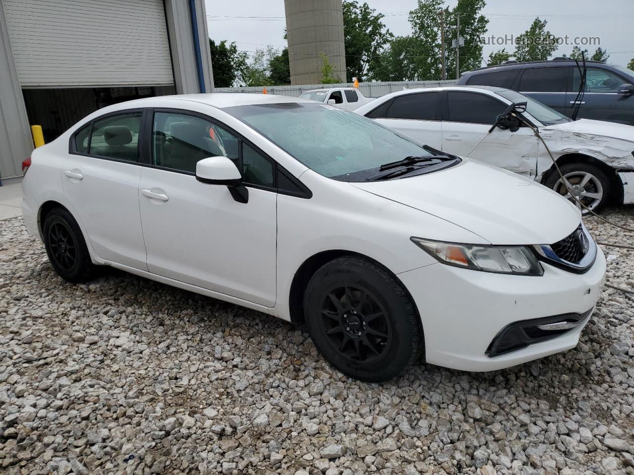 2013 Honda Civic Lx White vin: 2HGFB2F56DH571496