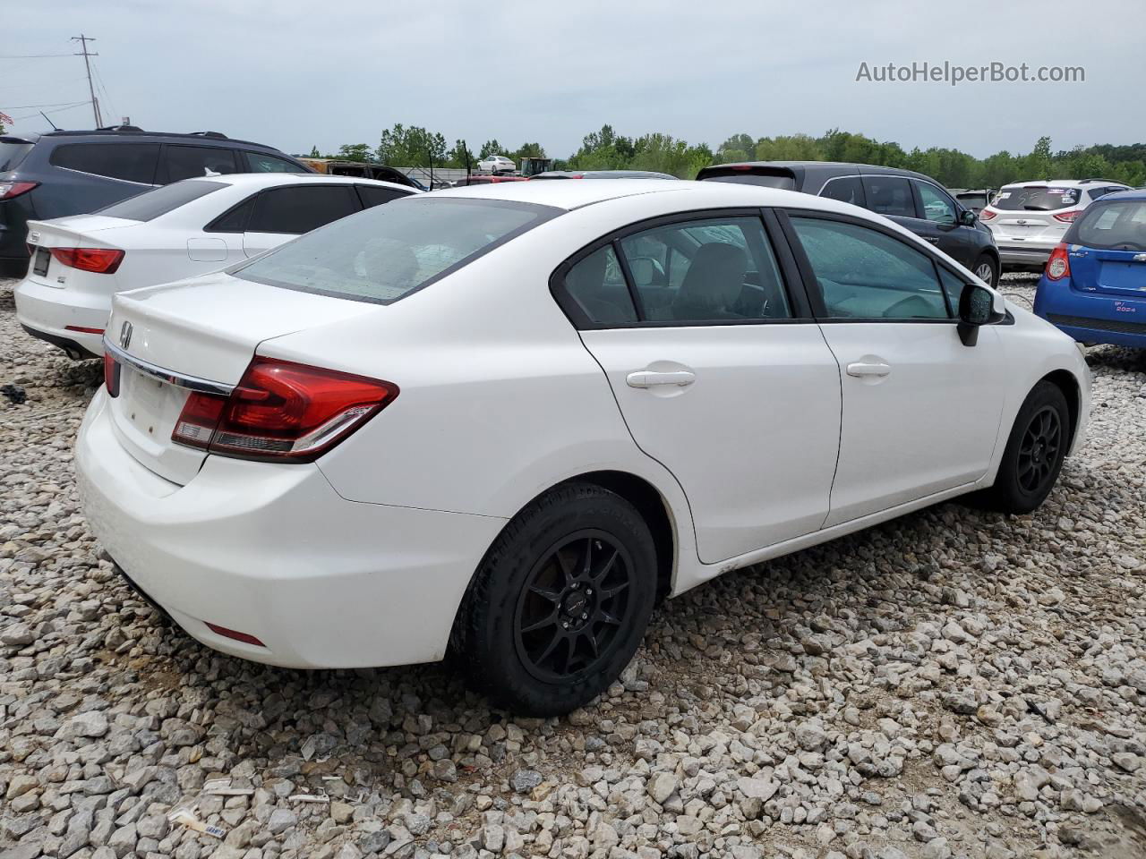 2013 Honda Civic Lx White vin: 2HGFB2F56DH571496