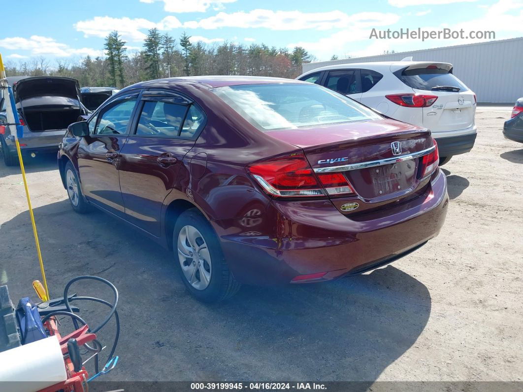 2014 Honda Civic Lx Red vin: 2HGFB2F56EH500378