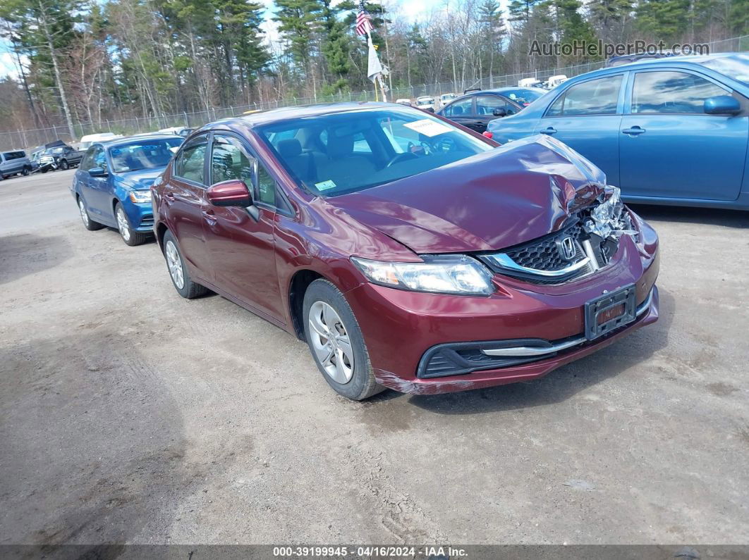 2014 Honda Civic Lx Red vin: 2HGFB2F56EH500378