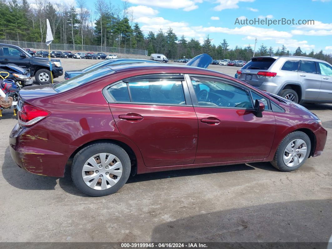 2014 Honda Civic Lx Red vin: 2HGFB2F56EH500378