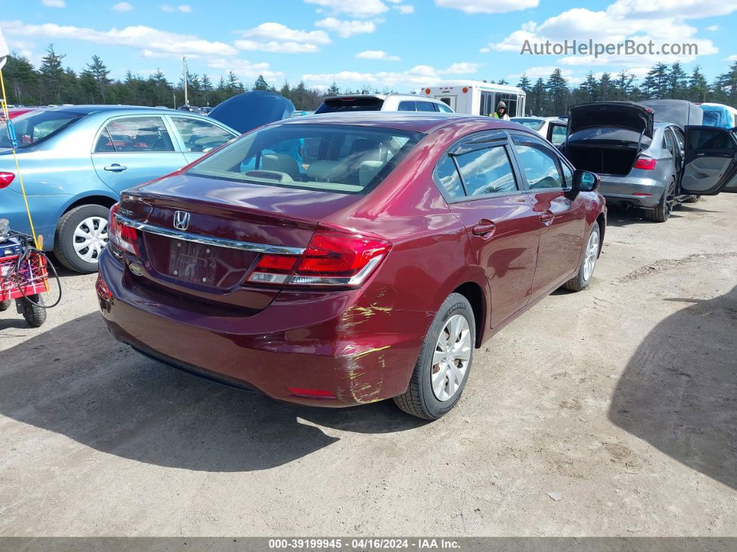 2014 Honda Civic Lx Red vin: 2HGFB2F56EH500378